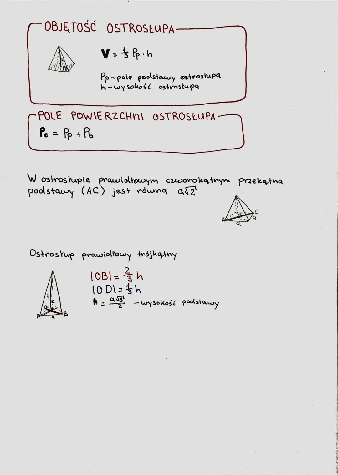 OSTROSŁUPY
Ostrostup - to wielościan
podstawa, jest dowolnym wielokątem
zwane ścianami bocznymi, są trójkątami
wierzchorku. Ten wierzchołek
