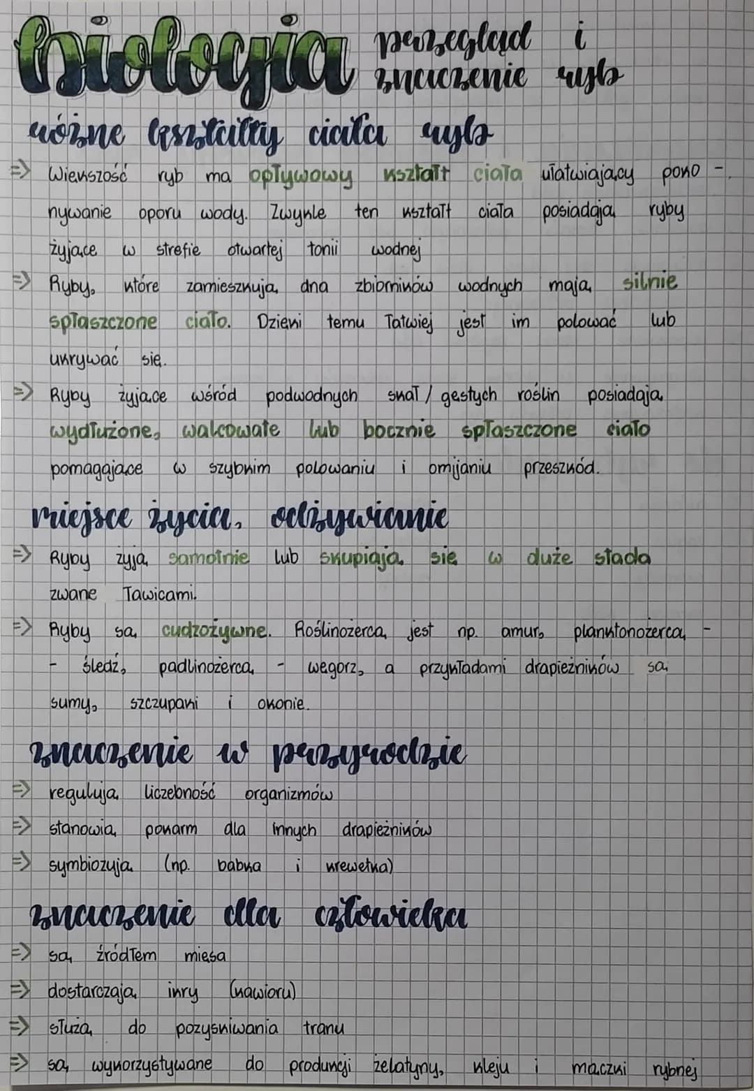 Isiologia
wóżne kesztcilty cicila uyls
=>Wiekszość
ryb ma opływowy kształt ciała ułatwiajacy pono
nywanie oporu wody. Zwykle ten kształt cia