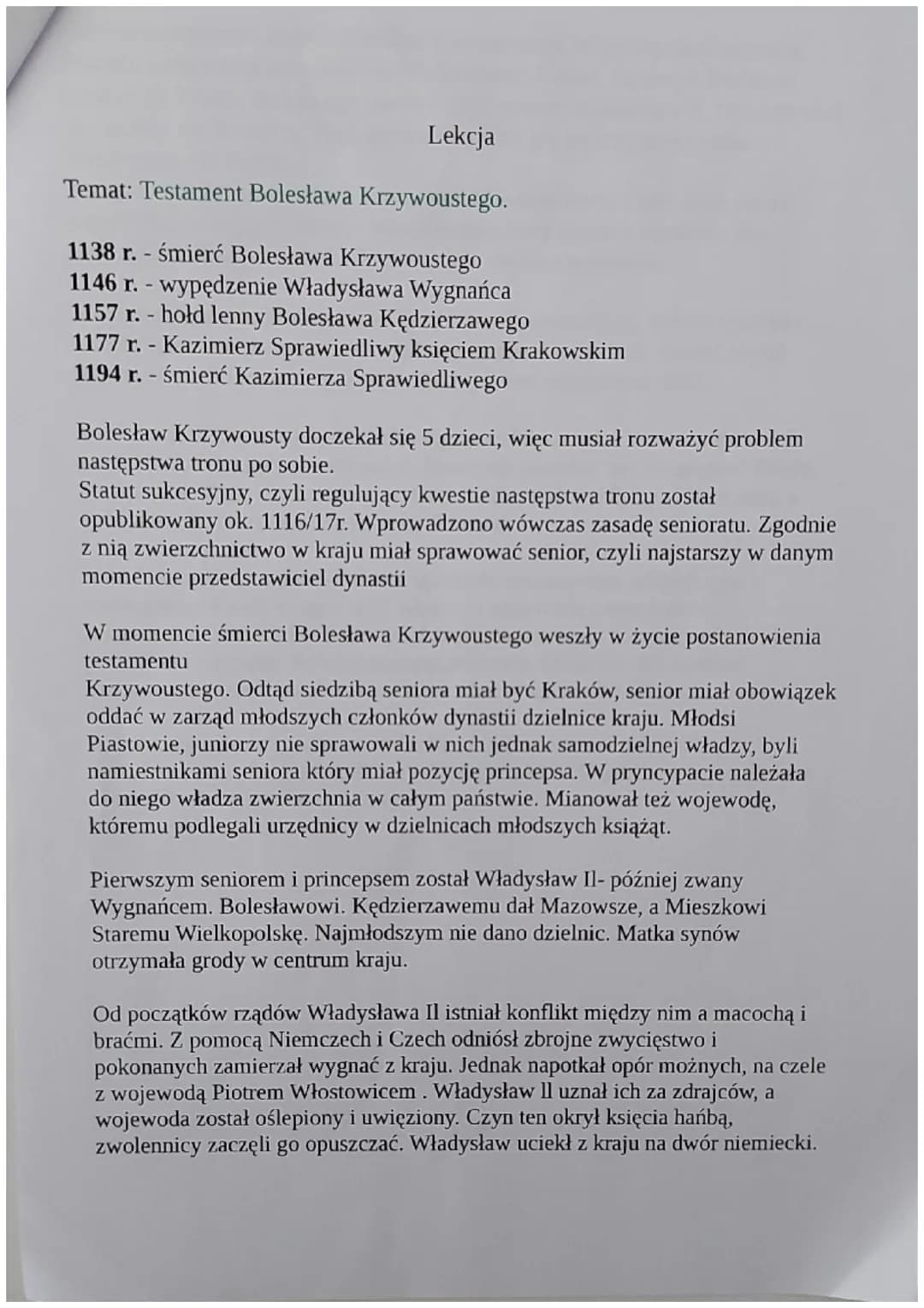 DZIAŁ V
POLSKA ZA PIERWSZYCH PIASTÓW
Lekcja
Temat: Pradzieje ziem polskich.
ok.500tys. Lat temu - najstarsze odnalezione w Polsce ślady Homo