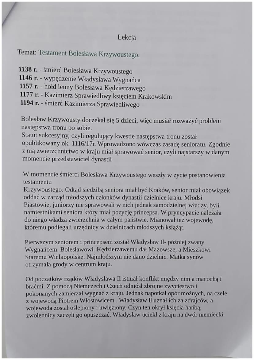 DZIAŁ V
POLSKA ZA PIERWSZYCH PIASTÓW
Lekcja
Temat: Pradzieje ziem polskich.
ok.500tys. Lat temu - najstarsze odnalezione w Polsce ślady Homo
