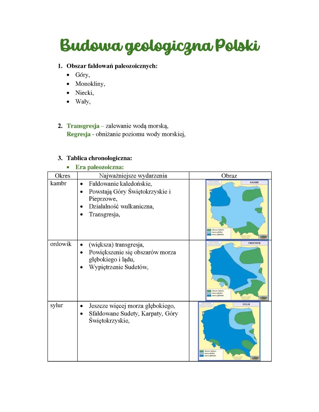 Budowa geologiczna Polski - poziom rozszerzony