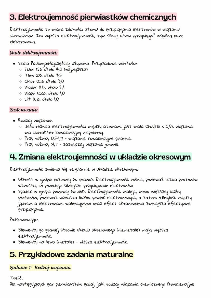 # 1. Wiązania chemiczne
Wiązania chemiczne powstają w wyniku oddziaływań między atomami, które dążą do
uzyskania trwałej (stabilnej) konfigu