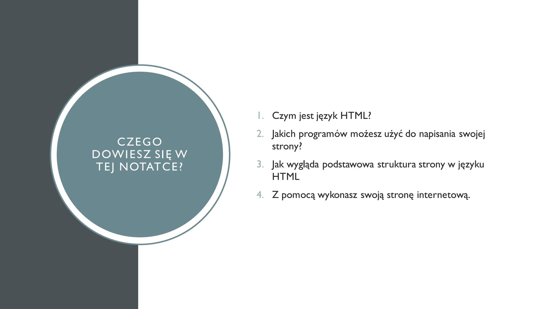 TWORZENIE STRONY
INTERNETOWEJ
Podstawowe infromacje na temat HTML
@szyszusiowe_notatki CZEGO
DOWIESZ SIĘ W
TEJ NOTATCE?
1. Czym jest język H