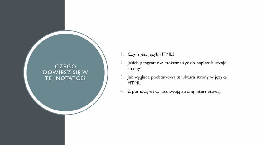 TWORZENIE STRONY
INTERNETOWEJ
Podstawowe infromacje na temat HTML
@szyszusiowe_notatki CZEGO
DOWIESZ SIĘ W
TEJ NOTATCE?
1. Czym jest język H