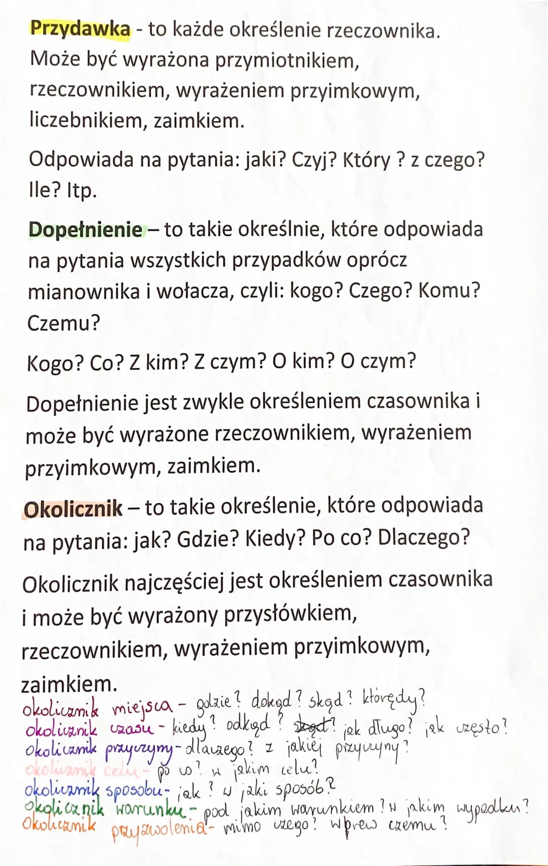 Zdania składają się z tzw. części. Najważniejszymi
częściami zdania są: orzeczenie i podmiot.
Orzeczenie to czasownik najczęściej w formie o