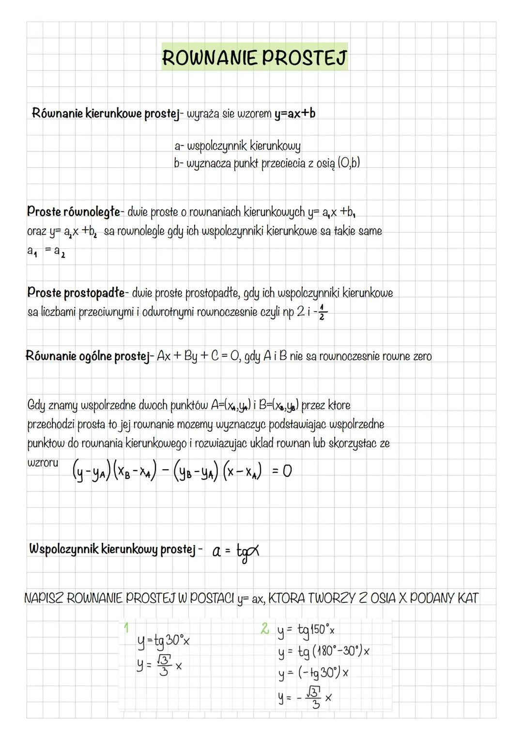 Równanie prostej – Zrozumieć krok po kroku