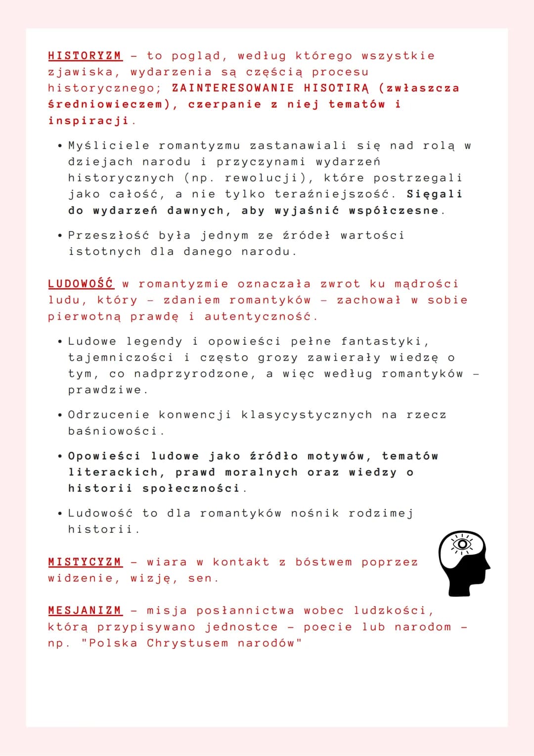 Termin romantyzm najprawdopodobniej pochodzi od łacińskiego
wyrazu romanticus ('niezwykły').
ROMANTYZM
WAŻNE POJĘCIA
to odpowiedź romantyzmu