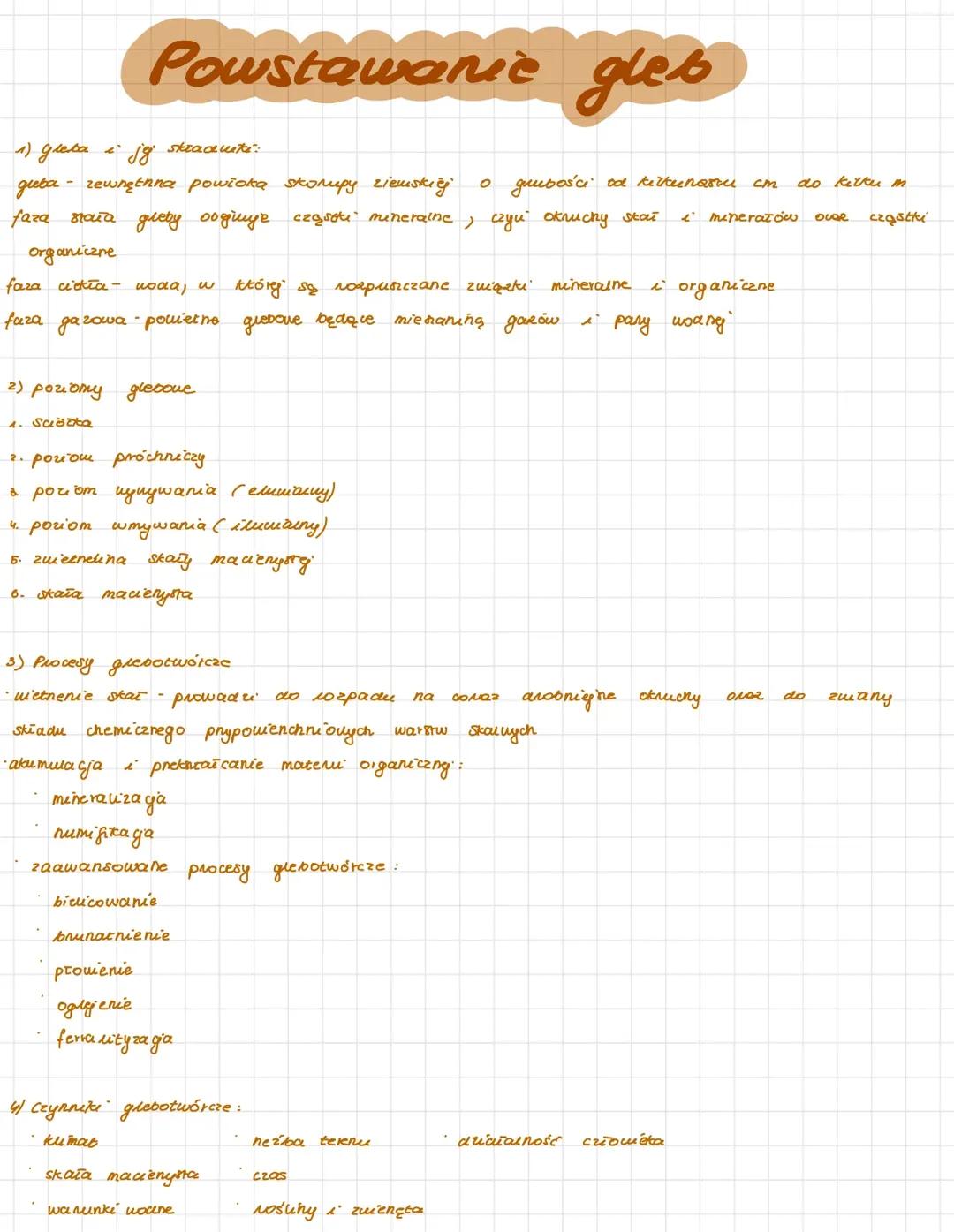 Procesy tworzenia gleb w geazy geografii