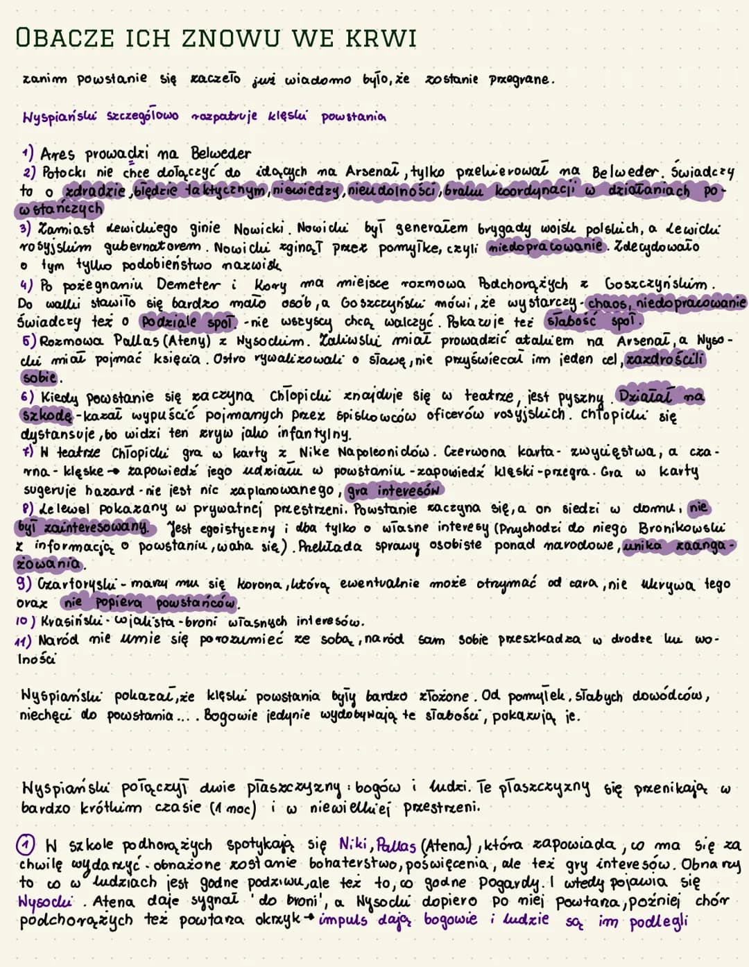 ŚWIAT PRZEDSTAWIONY
Cras akcji okres przed i w trakcie powstania listopadowego 1830r
Miejsce akcji Warszawa (Belweder, amfiteatr, Tazienki k