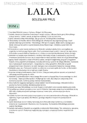Know „Lalka” Bolesław Prus - Streszczenie Szczegółowe (tom 1 i 2)  thumbnail