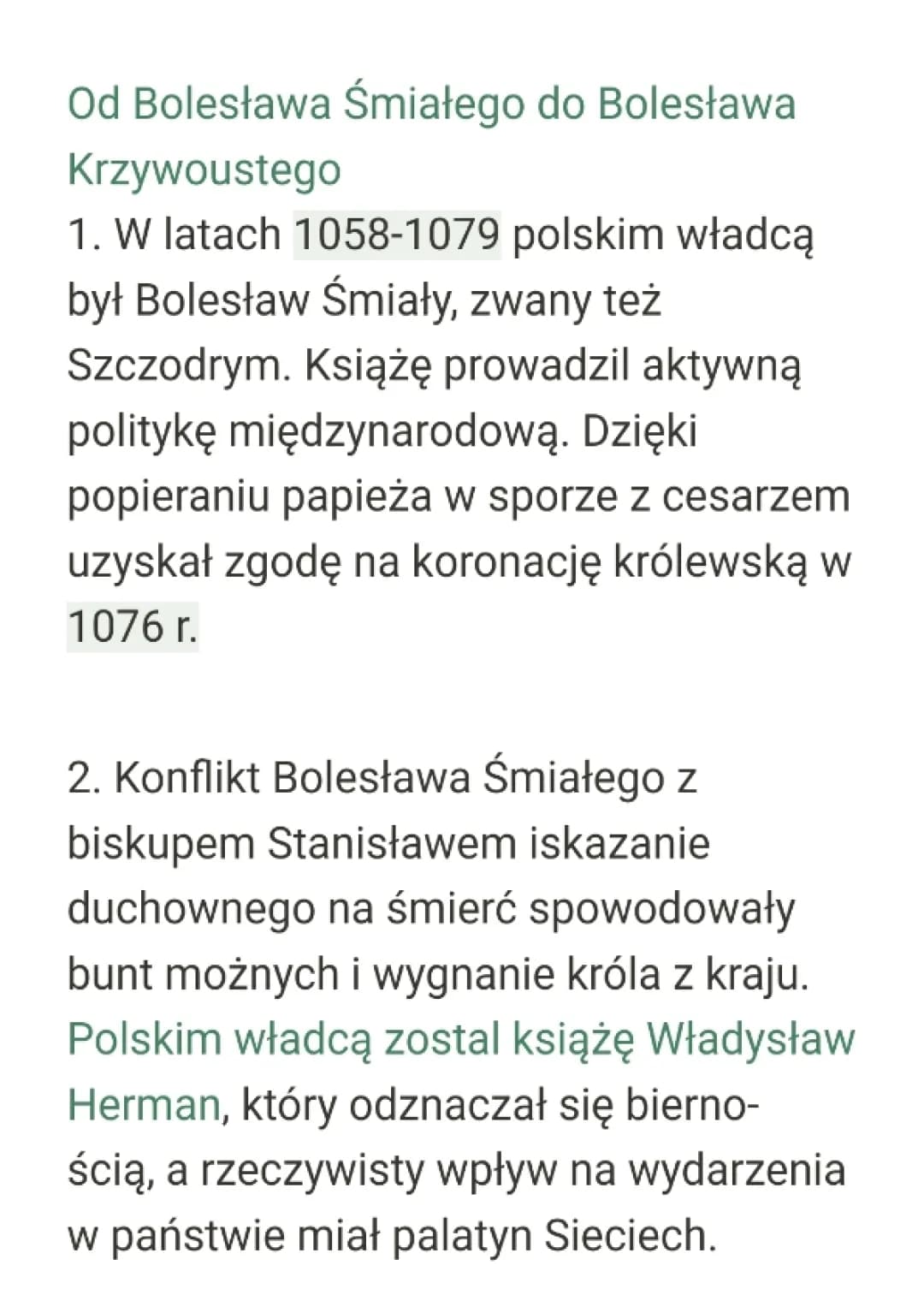 Od Bolesława Śmiałego do Bolesława Krzywoustego 