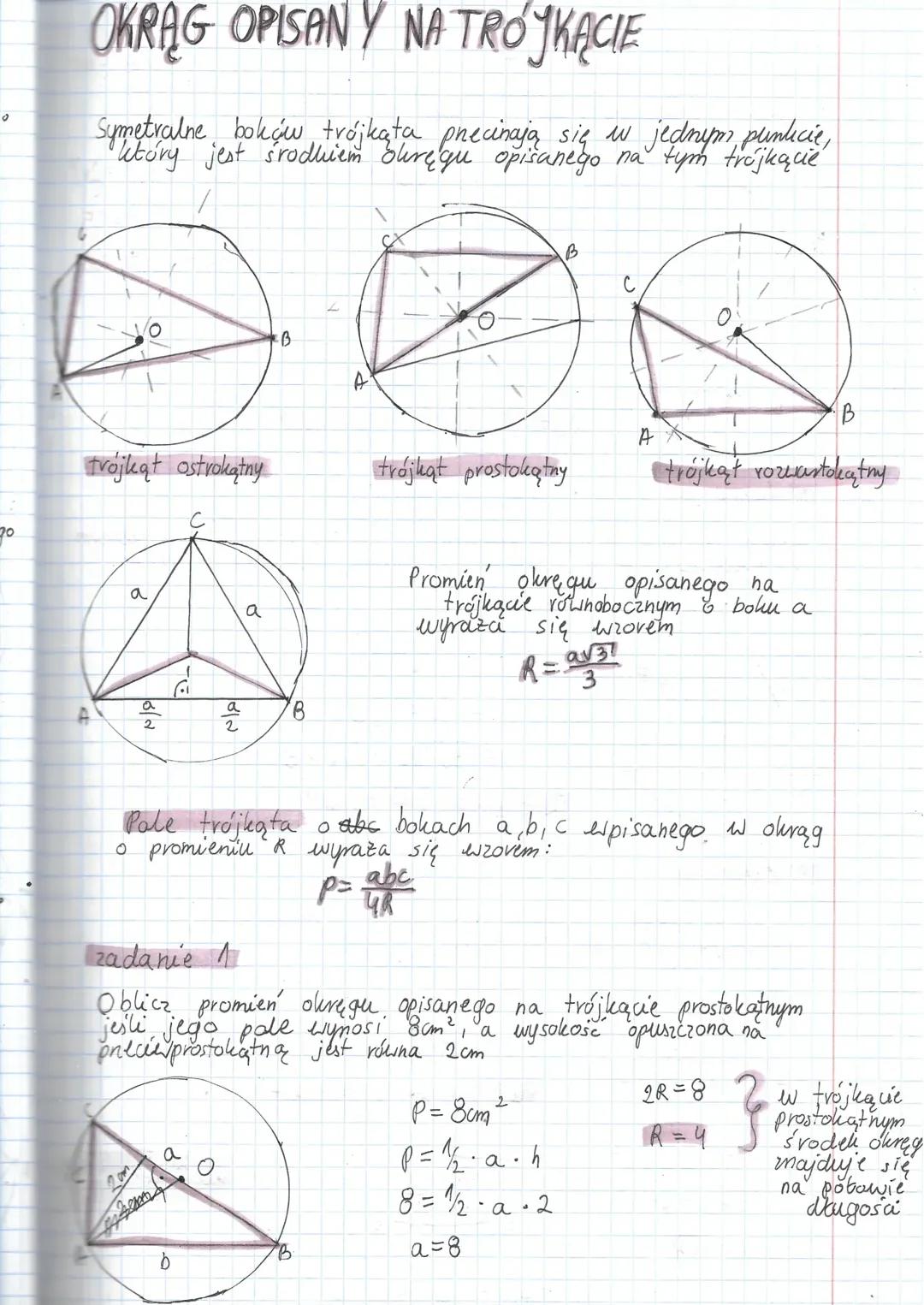 Okrąg opisany na trójkącie 