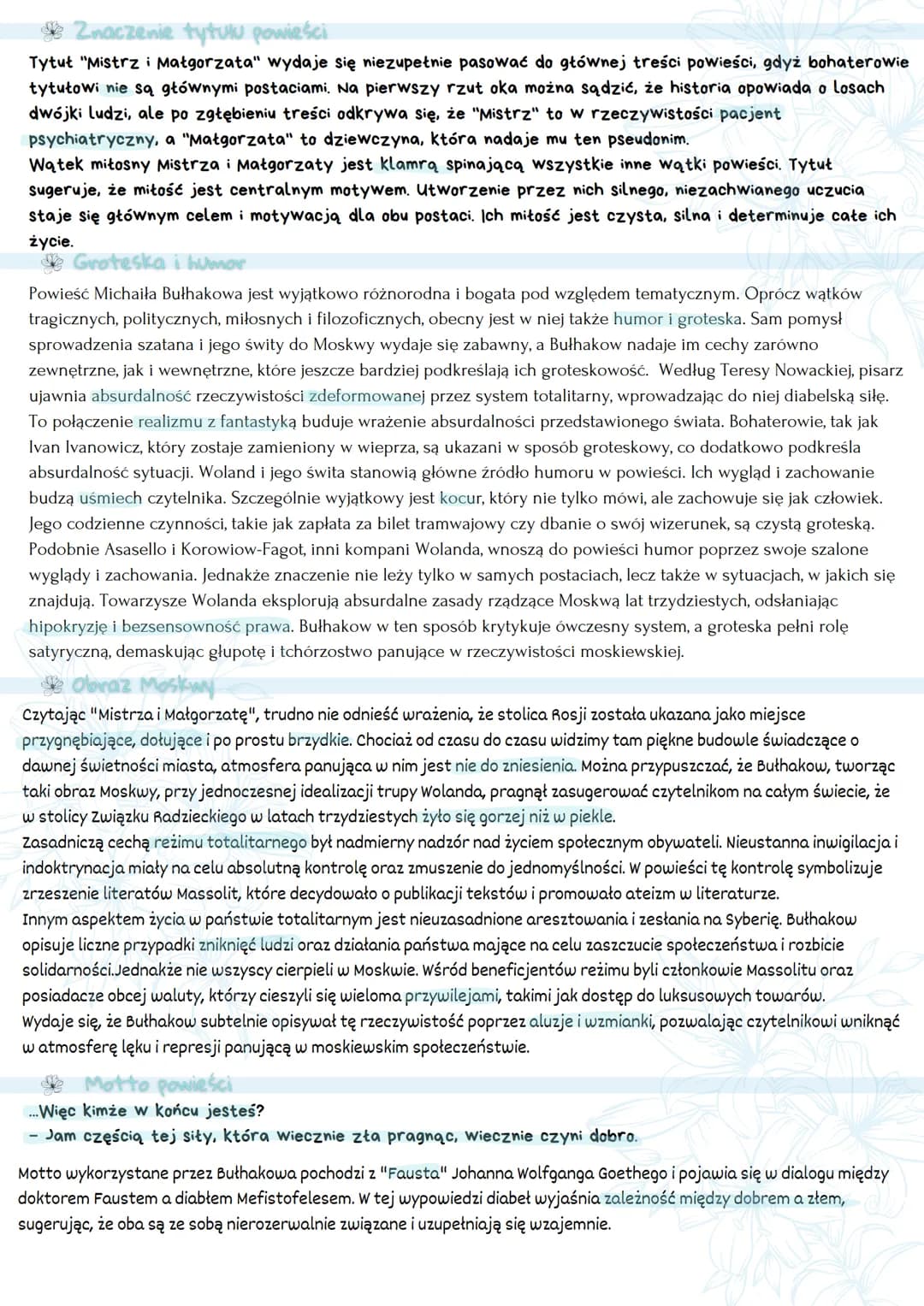 "Mistrz i Małgorzata" Michał Afanasjew Bułhakow
Geneza i kontekst literacki
W liście do jednego z przyjaciół Bułhakow napisał, że o ile do n