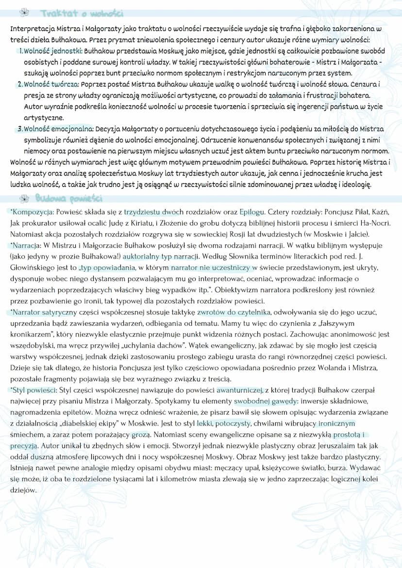 "Mistrz i Małgorzata" Michał Afanasjew Bułhakow
Geneza i kontekst literacki
W liście do jednego z przyjaciół Bułhakow napisał, że o ile do n