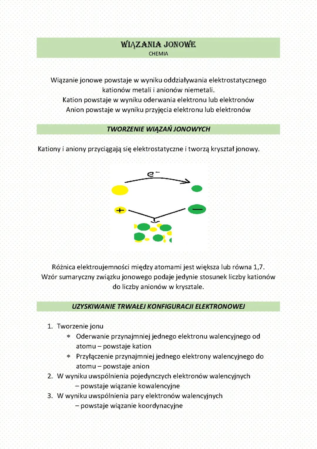Wiązania jonowe: definicja, przykłady i zadania