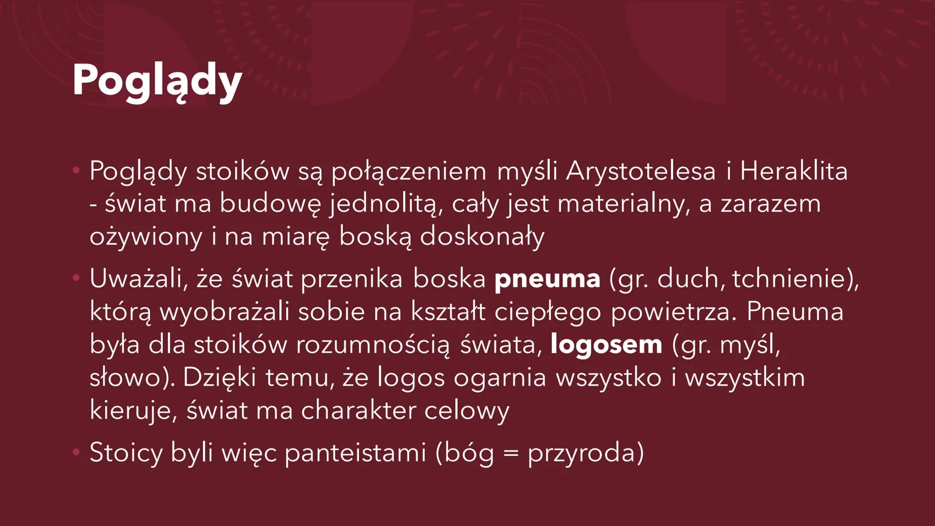 STOIZM, EPIKUREIZM I
SCEPTYCYZM
Ogólne informacje STOICY Założyciel i przedstawiciele
Szkołę stoicką założył Zenon z Kition
Mimo zgłębiania 
