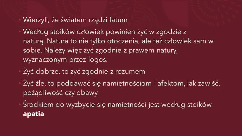 STOIZM, EPIKUREIZM I
SCEPTYCYZM
Ogólne informacje STOICY Założyciel i przedstawiciele
Szkołę stoicką założył Zenon z Kition
Mimo zgłębiania 
