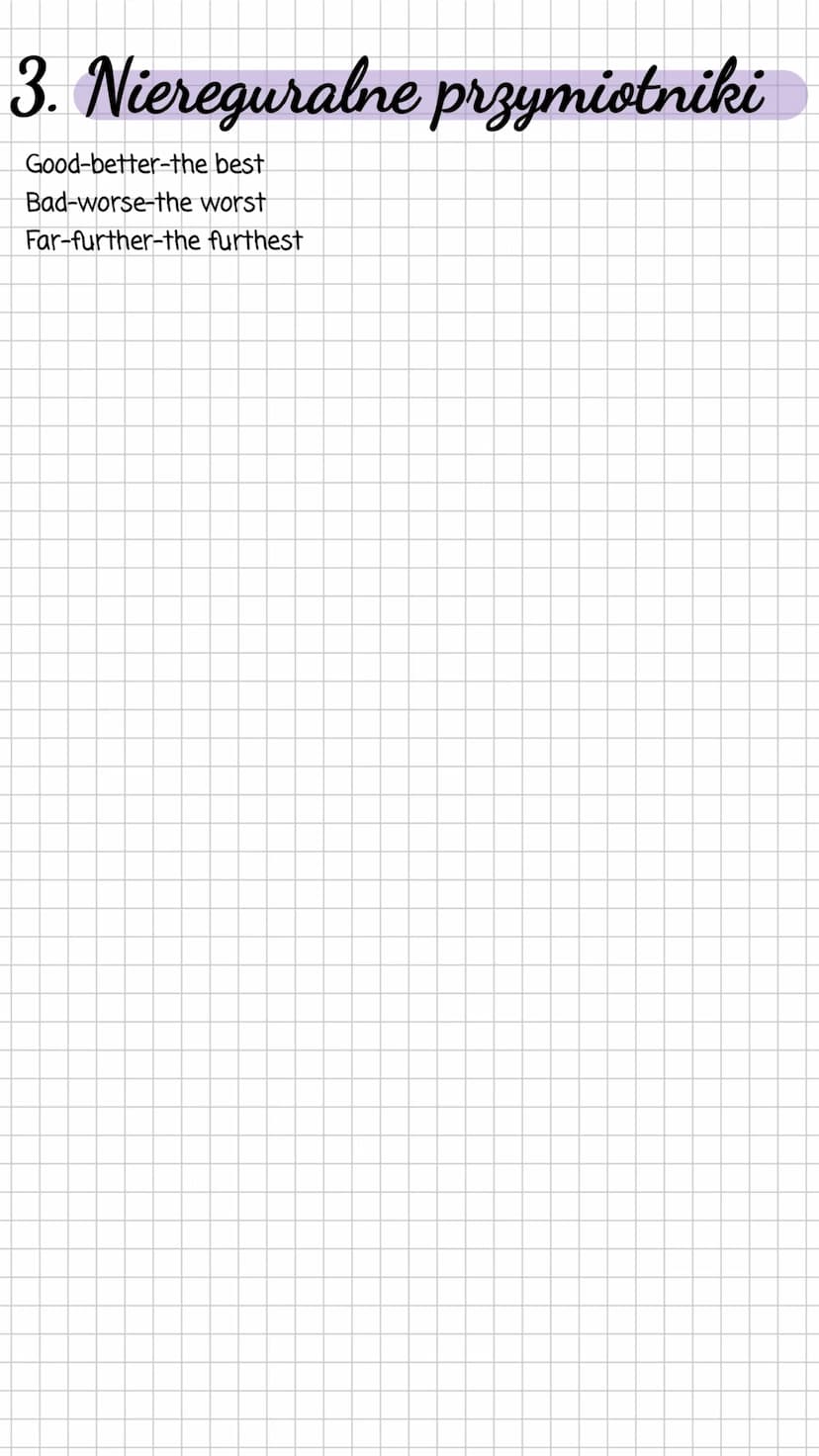 Stopniowanie przymiotników
Adjective-Przymiotnik
1. Przymiotniki krótkie
(jednosylabowe i niektóre dwusylabowe)
Comparative
(stopień wyższy)