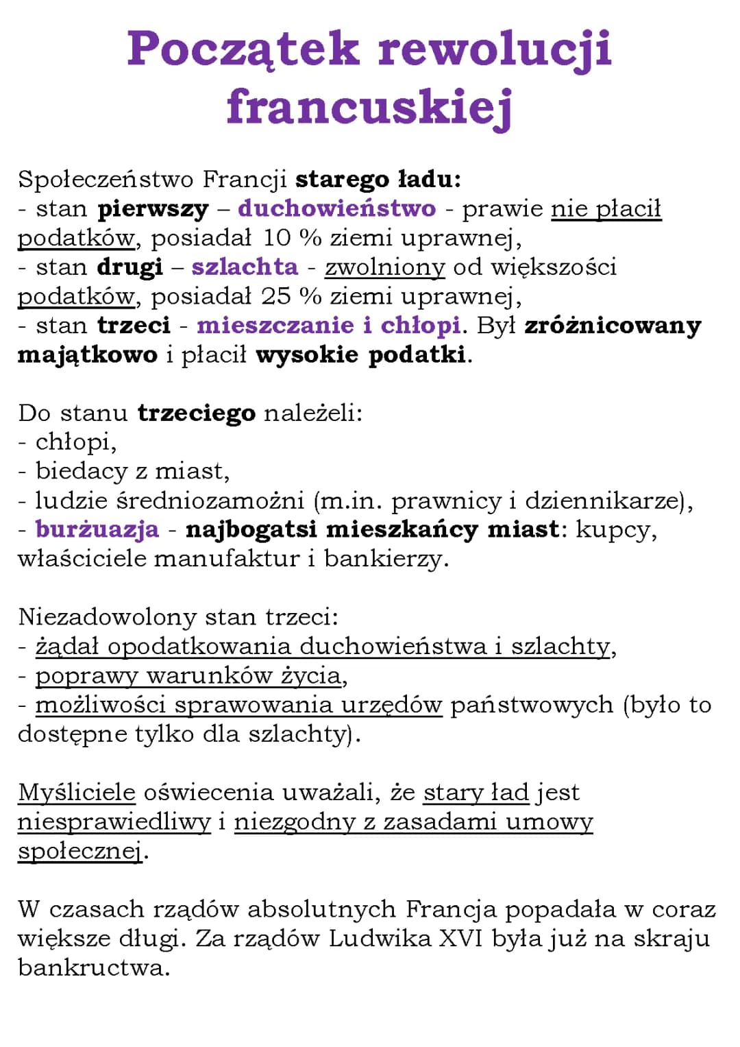 Początek rewolucji francuskiej (GWO kl 6)