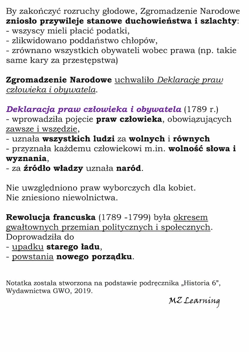 Początek rewolucji
francuskiej
Społeczeństwo Francji starego ładu:
stan pierwszy - duchowieństwo - prawie nie płacił
podatków, posiadał 10 %