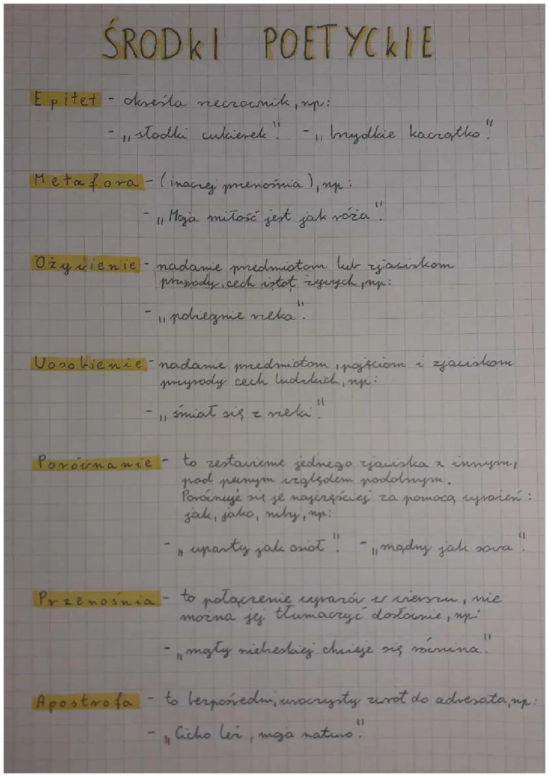 Środki Stylistyczne w Poezji