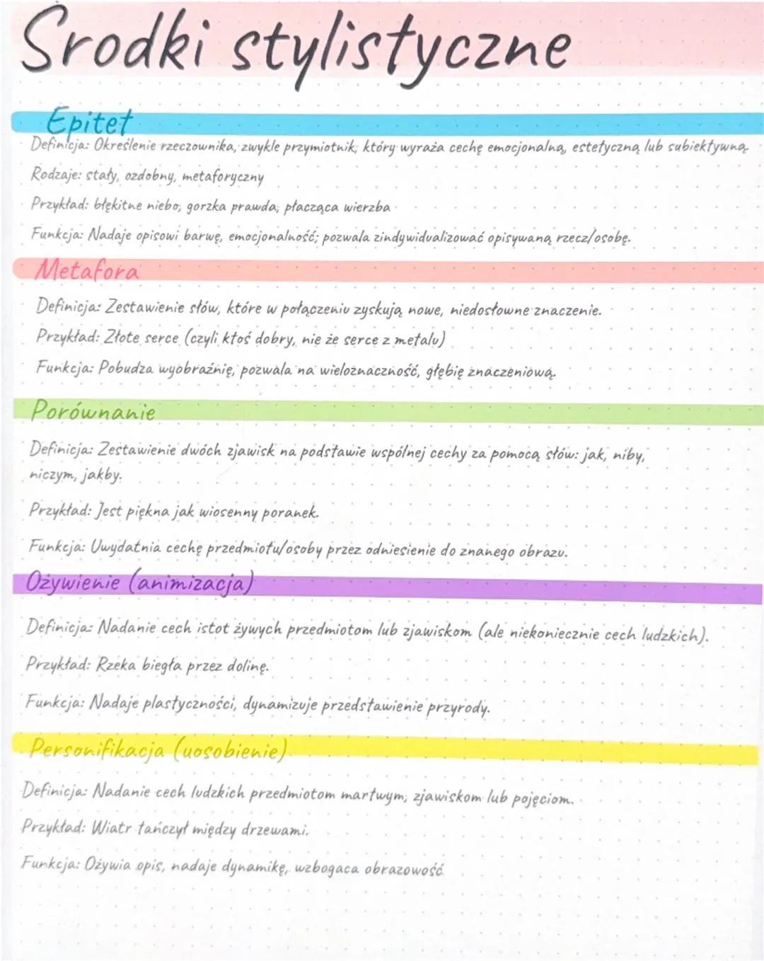 Środki Stylistyczne - Najważniejsze Informacje
