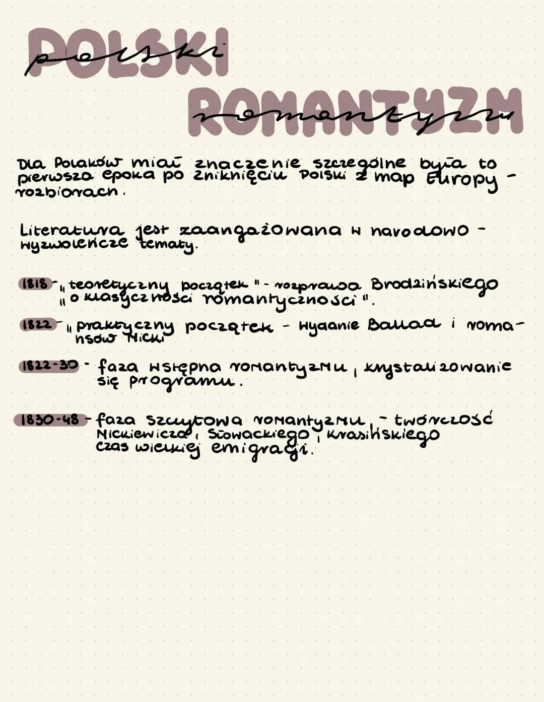 Romantyzm wprowadzenie
NAZHA I RAMY CZASOHE EPOKI
NAZWA najprawdopodobniej wywodzi się od tacińskiego romanticus
(niezwykły). Tym słowem opi