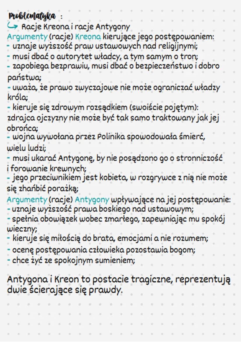 Antygona sotonles
Bohaterowie:
Antygona - tytułowa bohaterka,
córka Jokasty i Edypa jest siostrą
Polinejkesa, Eteoklesa i Ismeny.
Narodzona 