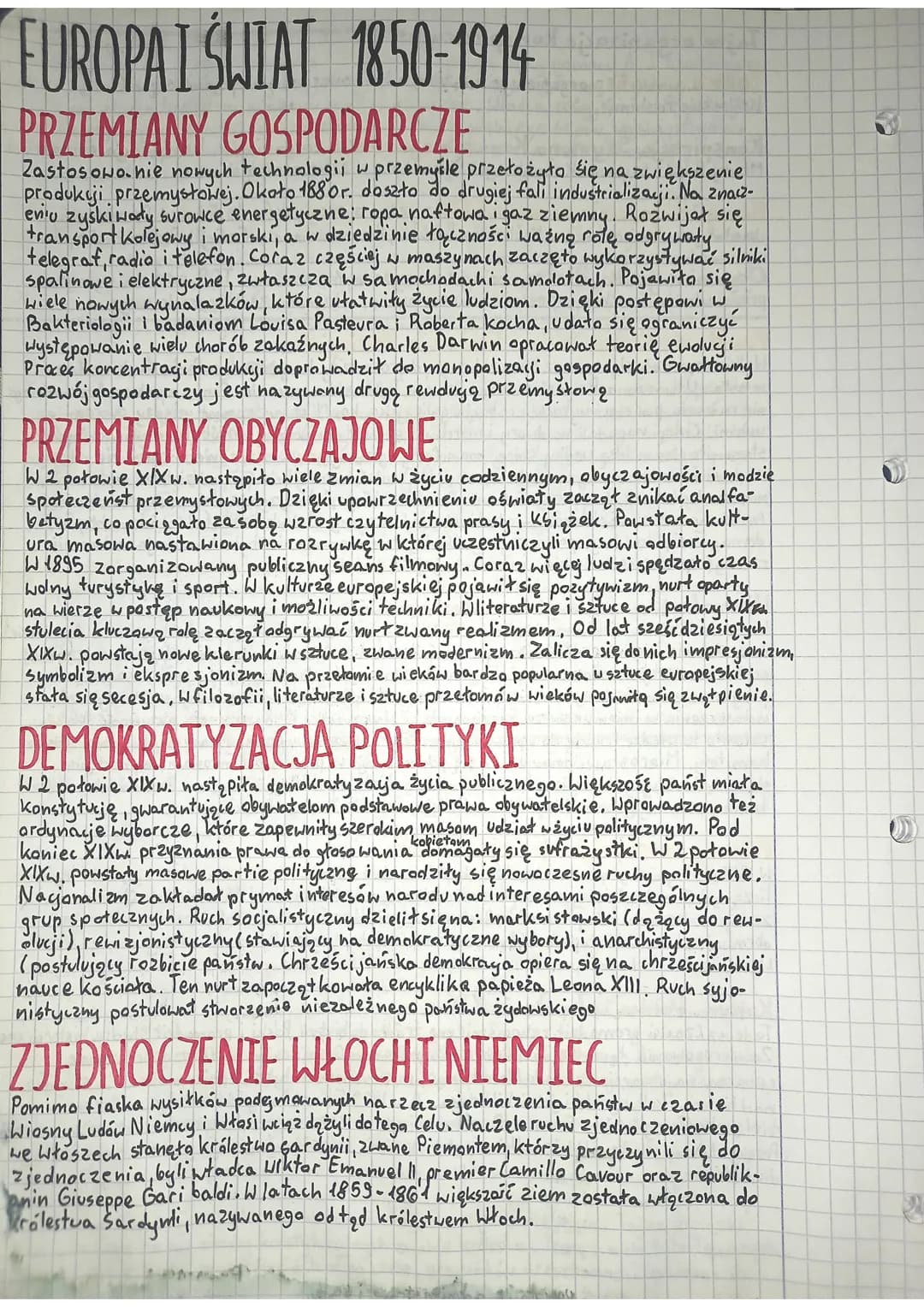 EUROPAI ŚWIAT 1850-1914
PRZEMIANY GOSPODARCZE
Zastosowo.nie nowych technologii w przemyśle przełożyło się na zwiększenie
produkcji przemysło