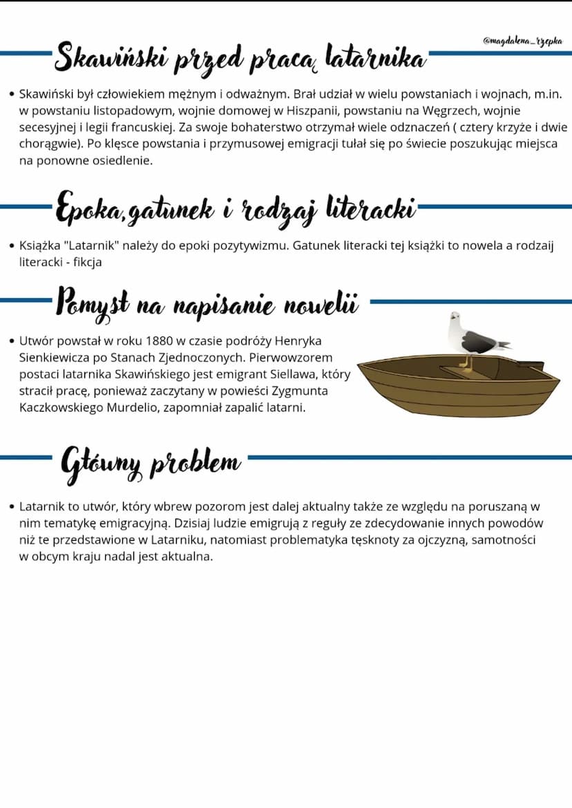 @magdalena rzepka
•Skawiński przed praca latarnika
• Skawiński był człowiekiem mężnym i odważnym. Brał udział w wielu powstaniach i wojnach,