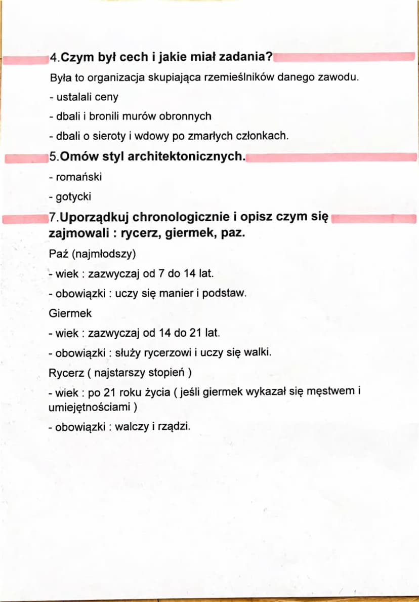 --- OCR Start ---
Historia sprawdzian
1.Stany w średniowiecznym społeczeństwie.
Od najbogatszych do najbiedniejszych.
Duchowni - oprócz funk