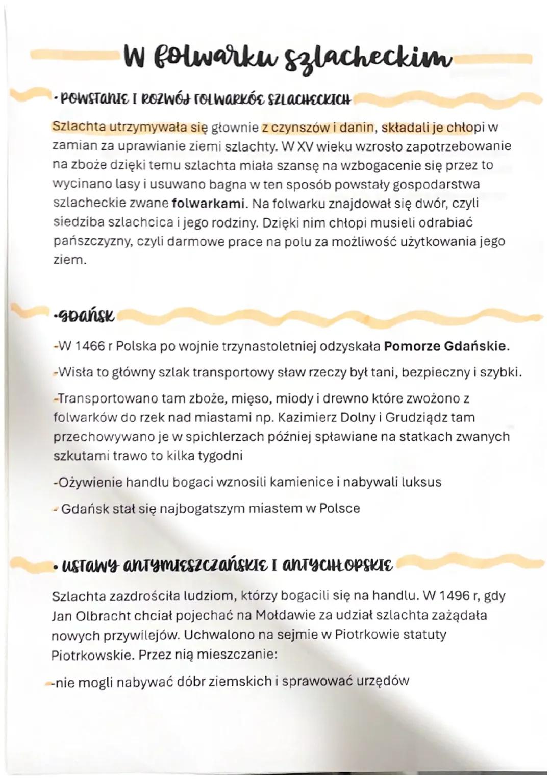 Historia Folwarków Szlacheckich w XV-wiecznej Polsce