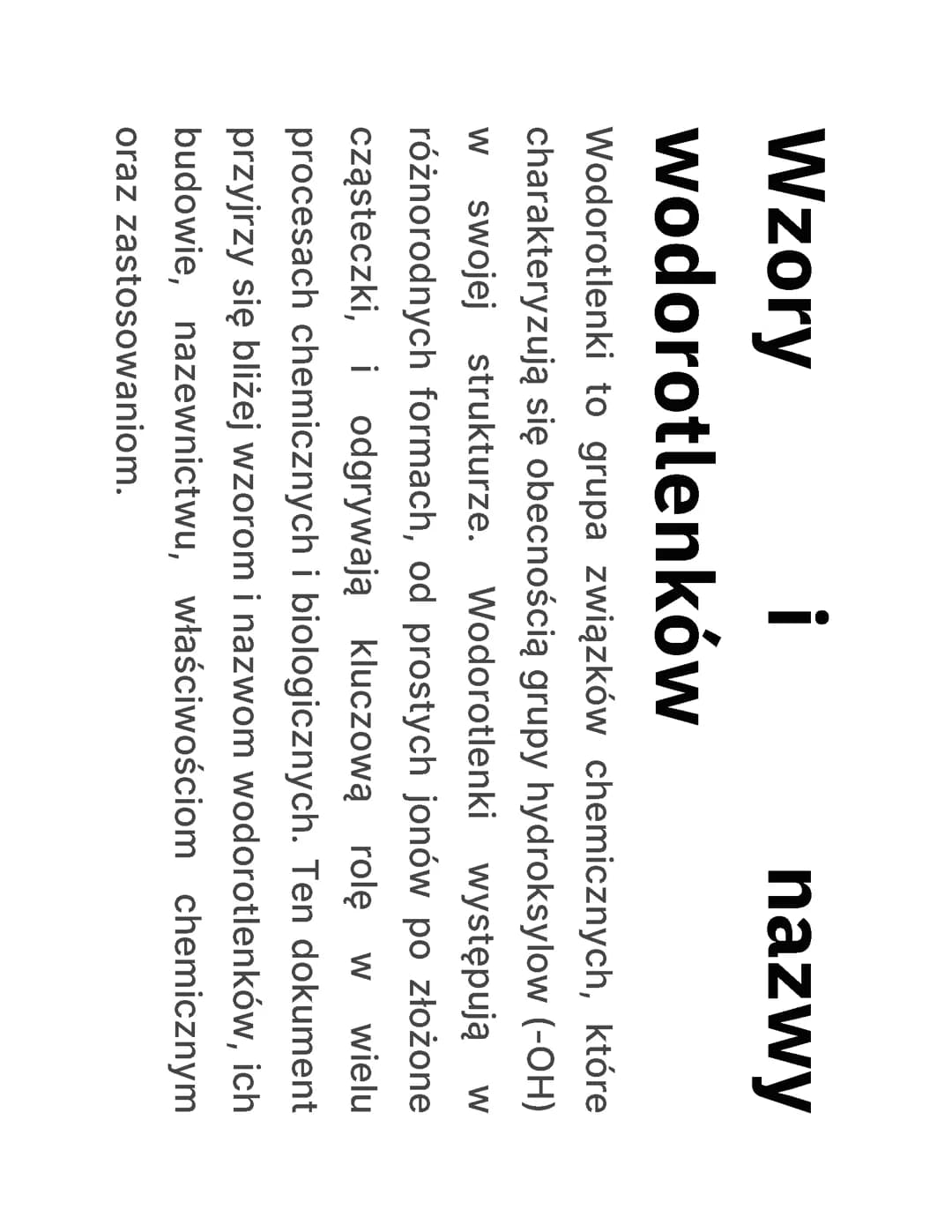 Wzory i nazwy wodorotlenków