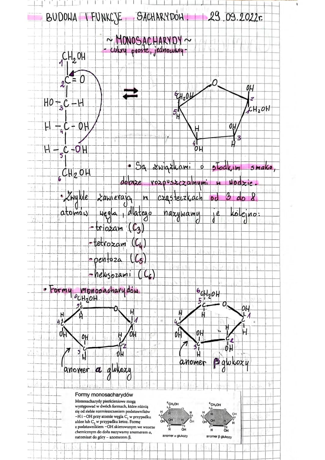BUDOWA FUNKCJE
CH₂OH
₂C=0
2
но-с-н
H-C-OH
44
H-C-OH
6
CH ₂ OH
H
46
Ho
SACHARY DOW
~MONOSACHARYDY~
cukry proste, jednocukry -
OCH₂OH
A
OH
-
H