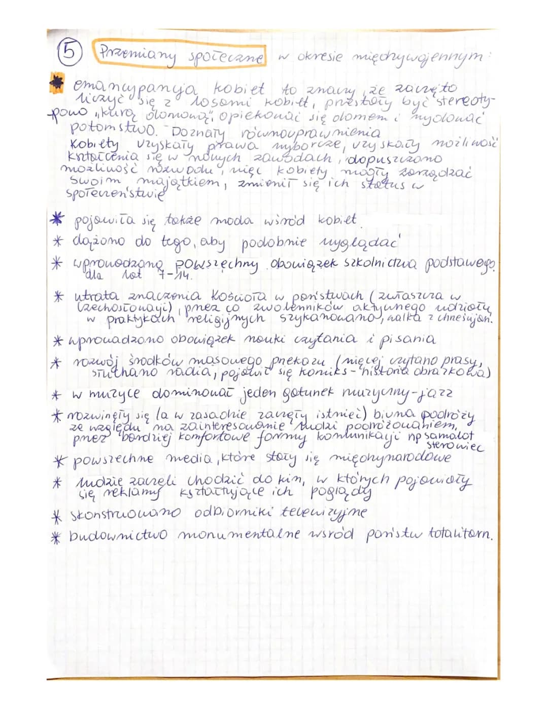 Przemiany społeczne w okresie międzywojennym 