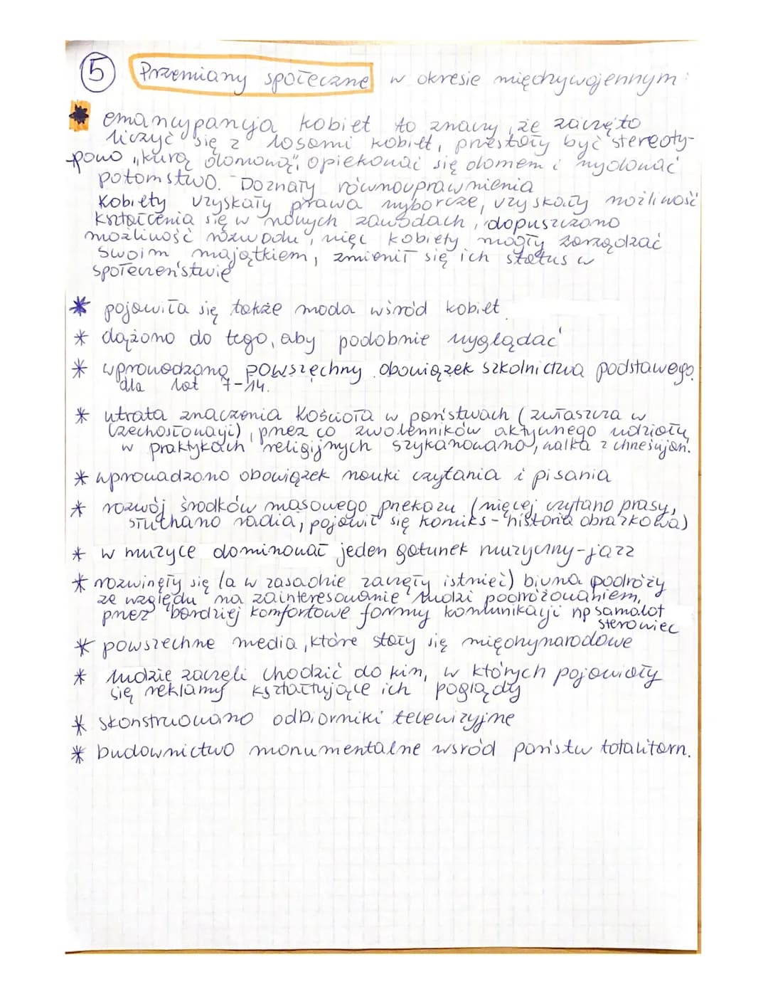 (5) Przemiany społecane w okresie mięchywojennym.
emancypanyja kobiet to znaczy ze zoing to
losami kobilt, priestory by a stereoty-
pono, ku
