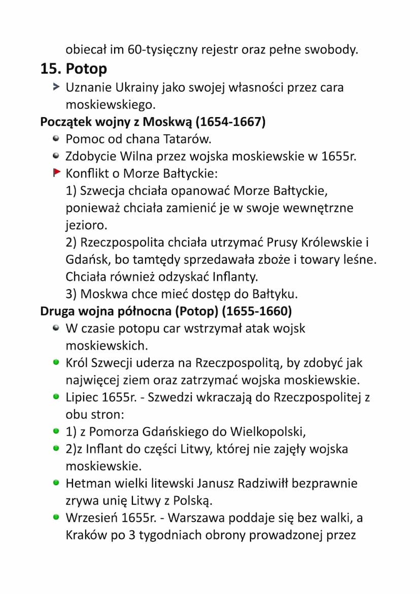 Legenda:
> informacje ogólne
zmiany królów
• konflikty ze Szwecją
• konflikty z Moskwą
• konflikty z Turcją
konflikty z Ukrainą
► konflikty 