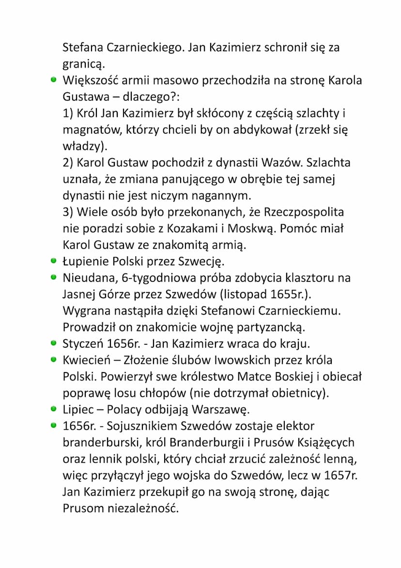 Legenda:
> informacje ogólne
zmiany królów
• konflikty ze Szwecją
• konflikty z Moskwą
• konflikty z Turcją
konflikty z Ukrainą
► konflikty 
