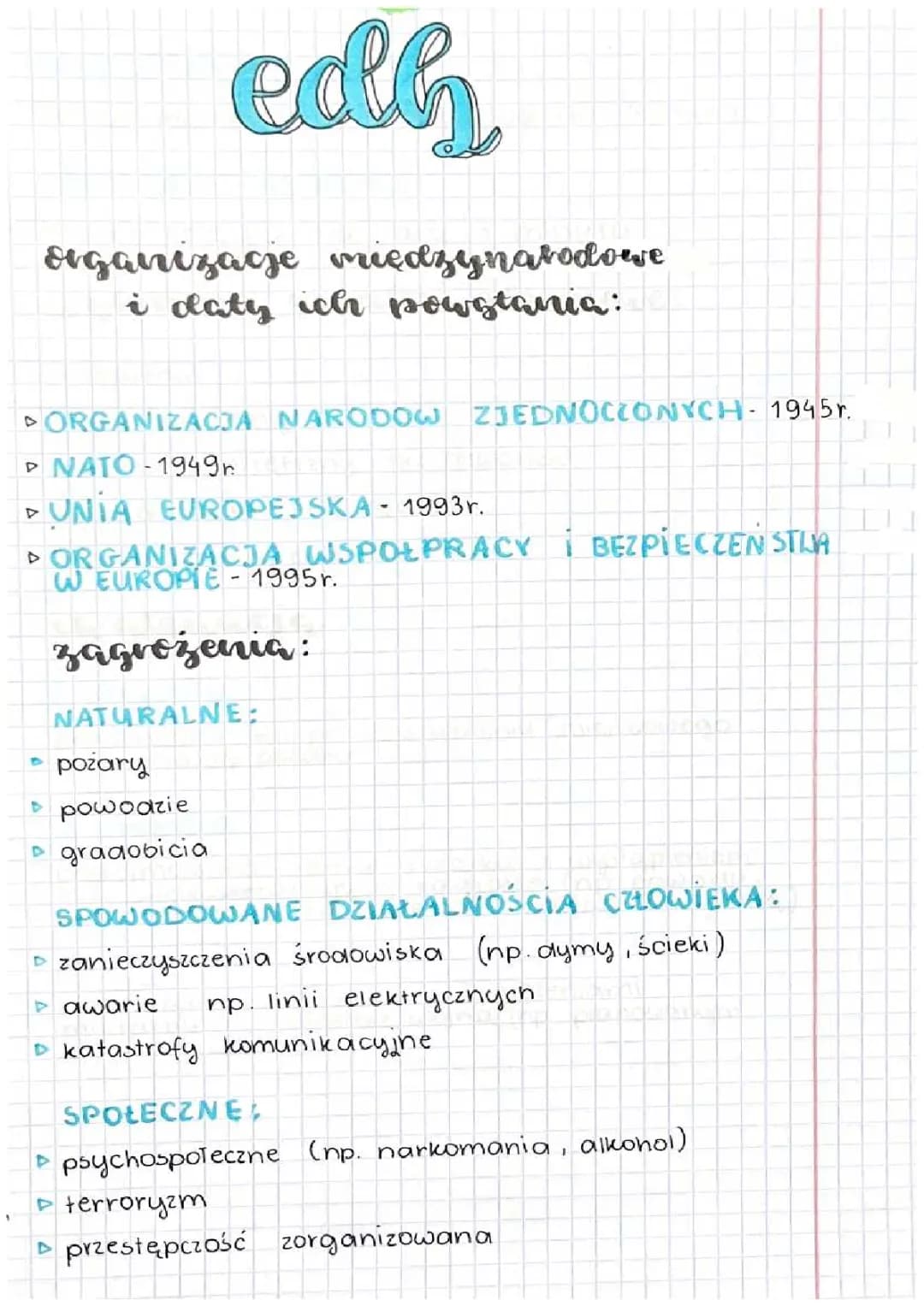 Bezpieczeństwo Państwa EdB: Organizacje ONZ, Zagrożenia, Alarmy i Ewakuacja