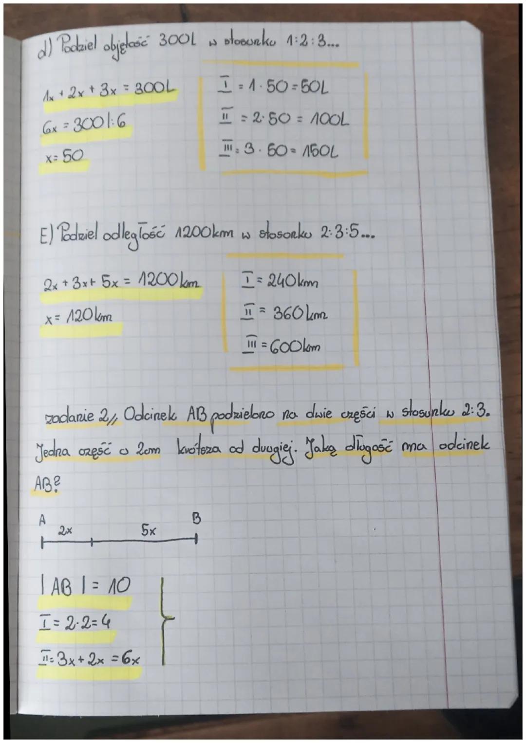 lekcja
22.03.22
T: Podział proporcjonalny...

zadanie 1... a)
1x + 3x = 520

x= 1302T

1=13021

3-130-39021

6) Podziel masę 28t w stosunku 