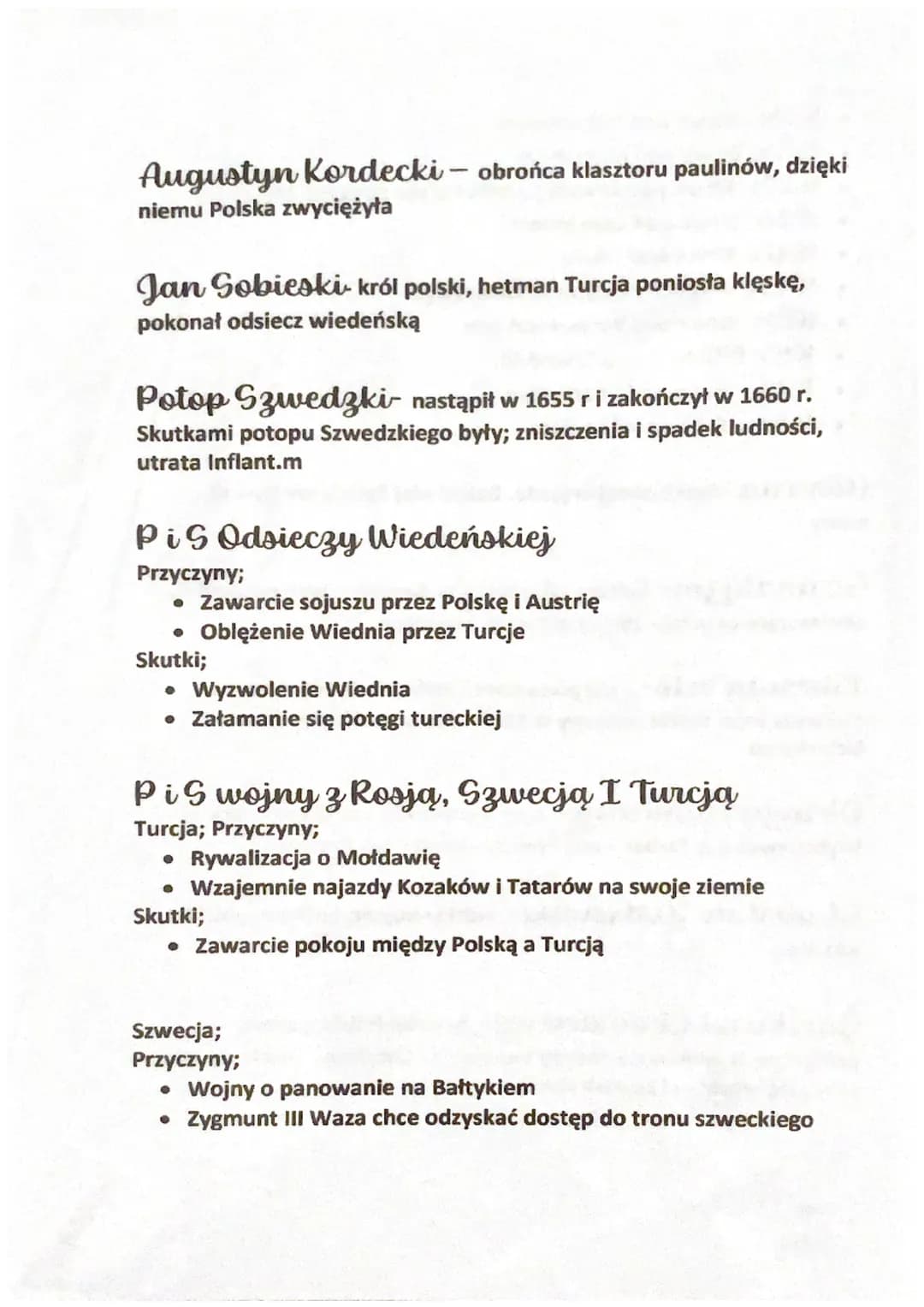 • 1605. Bitwa pod Kircholmem
• 1610. Bitwa pod Kłuszynem
• 1620r. Bitwa pod Cecorą (armia Polska poniosła klęske)
• 1621. Bitwa pod Chocimie