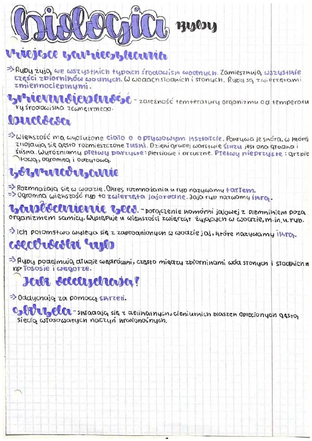 Notatka biologia ryby