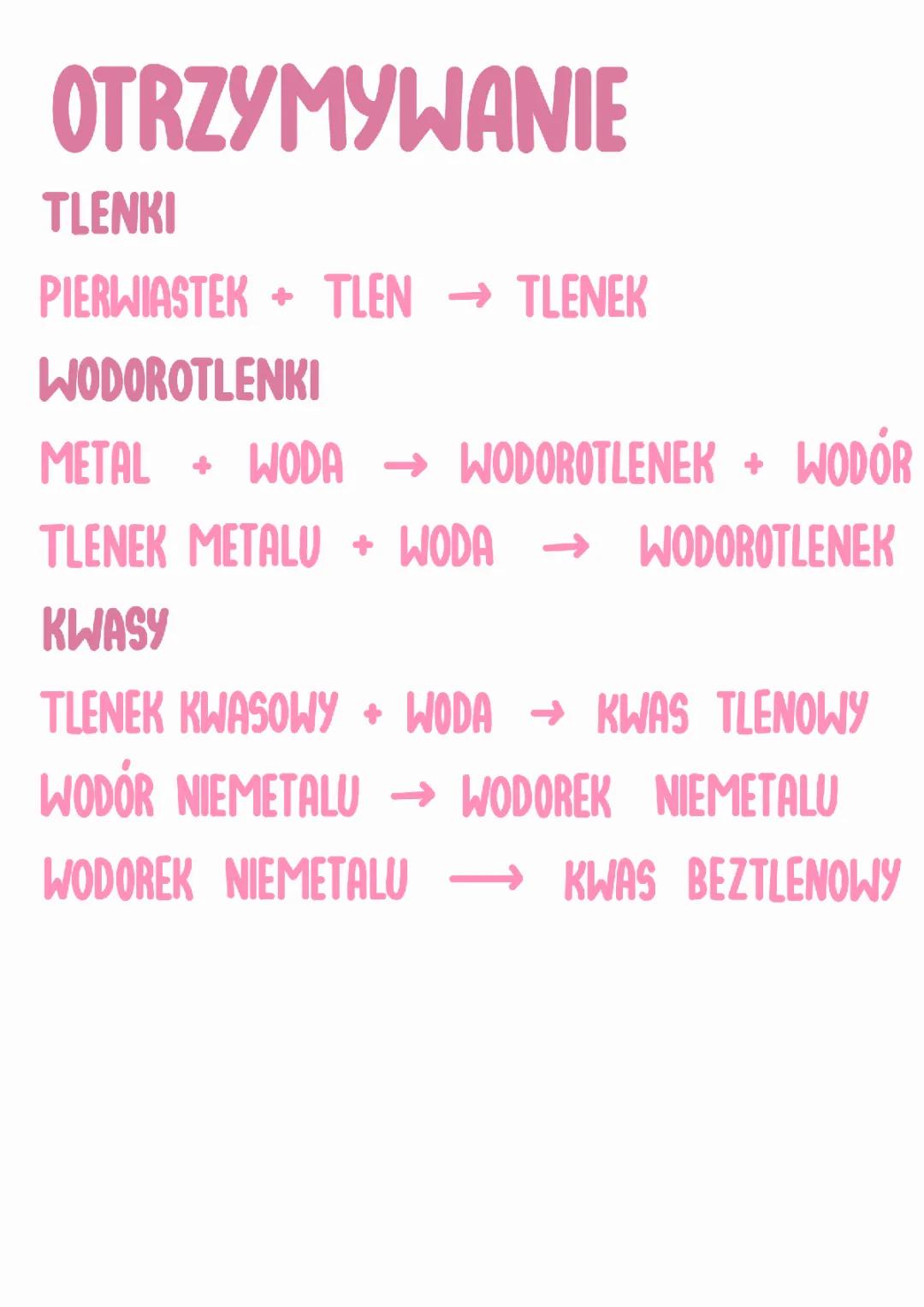 Rodzaje reakcji chemicznych