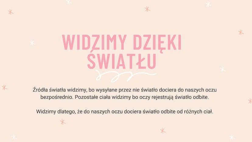 *
*
*
*
Optyka
ŚWIATŁO I CIEŃ
m
@dziewczyna_programista
*
*
>
*
* *
*
*
*
Optyka
WIDZIMY DZIĘKI
SWIATŁU
m
@dziewczyna_programista
*
*
>
*
* 