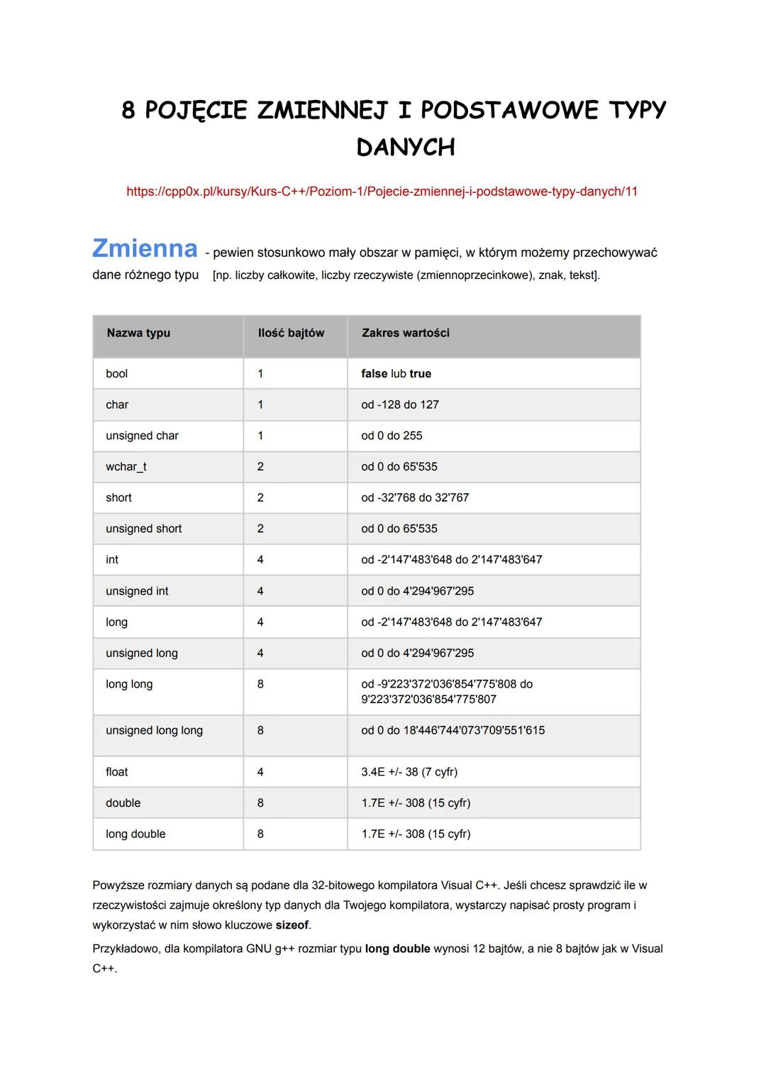 # 1 WYBIERAMY ŚRODOWISKO PRACY

https://cpp0x.pl/kursy/Kurs-C++/Poziom-1/Wybieramy-srodowisko-pracy/4

Co to C++?

Jednym z najpopularniejsz
