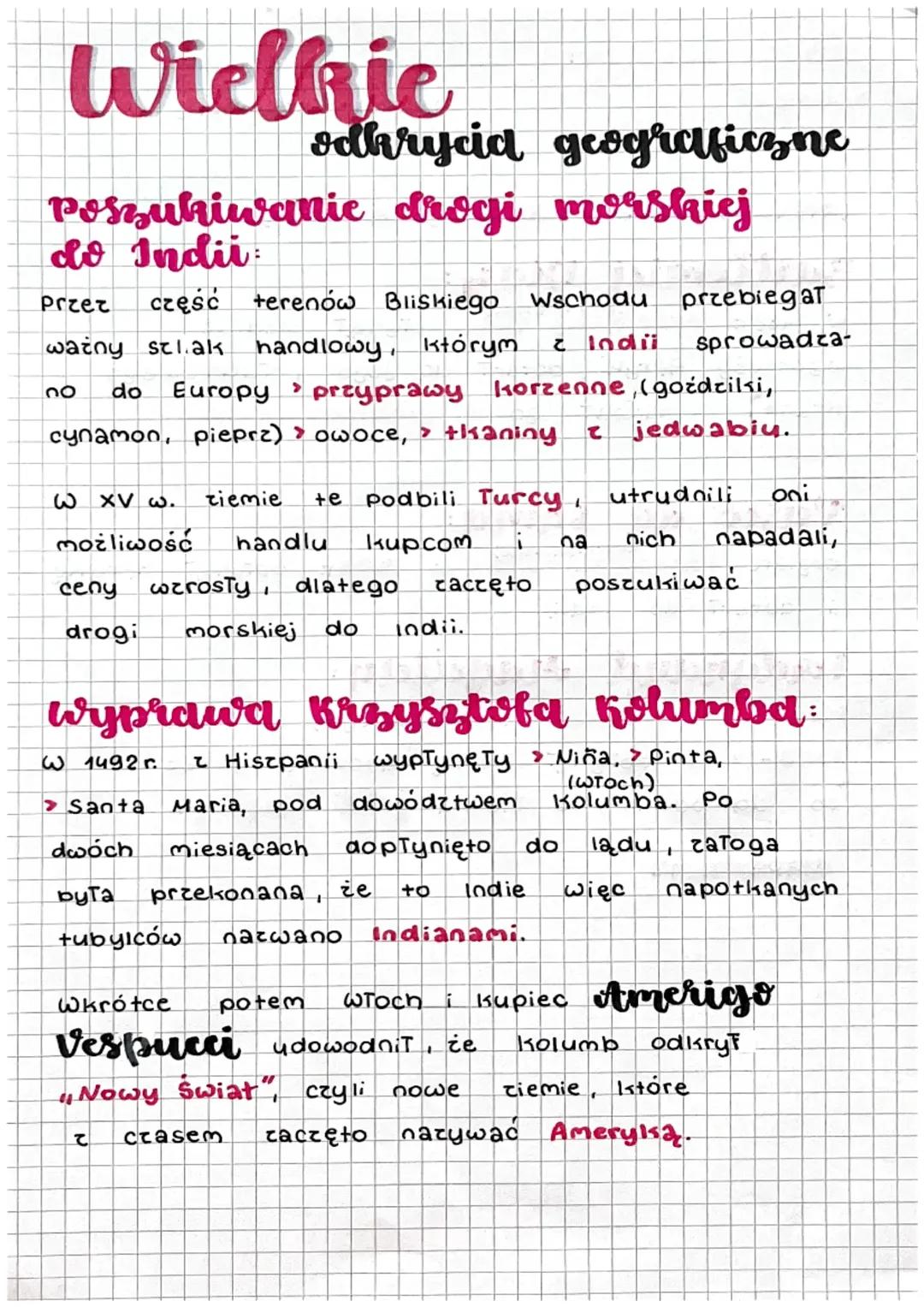 Wielkie Odkrycia Geograficzne - Klasa 6 Historia (Nowa Era)
