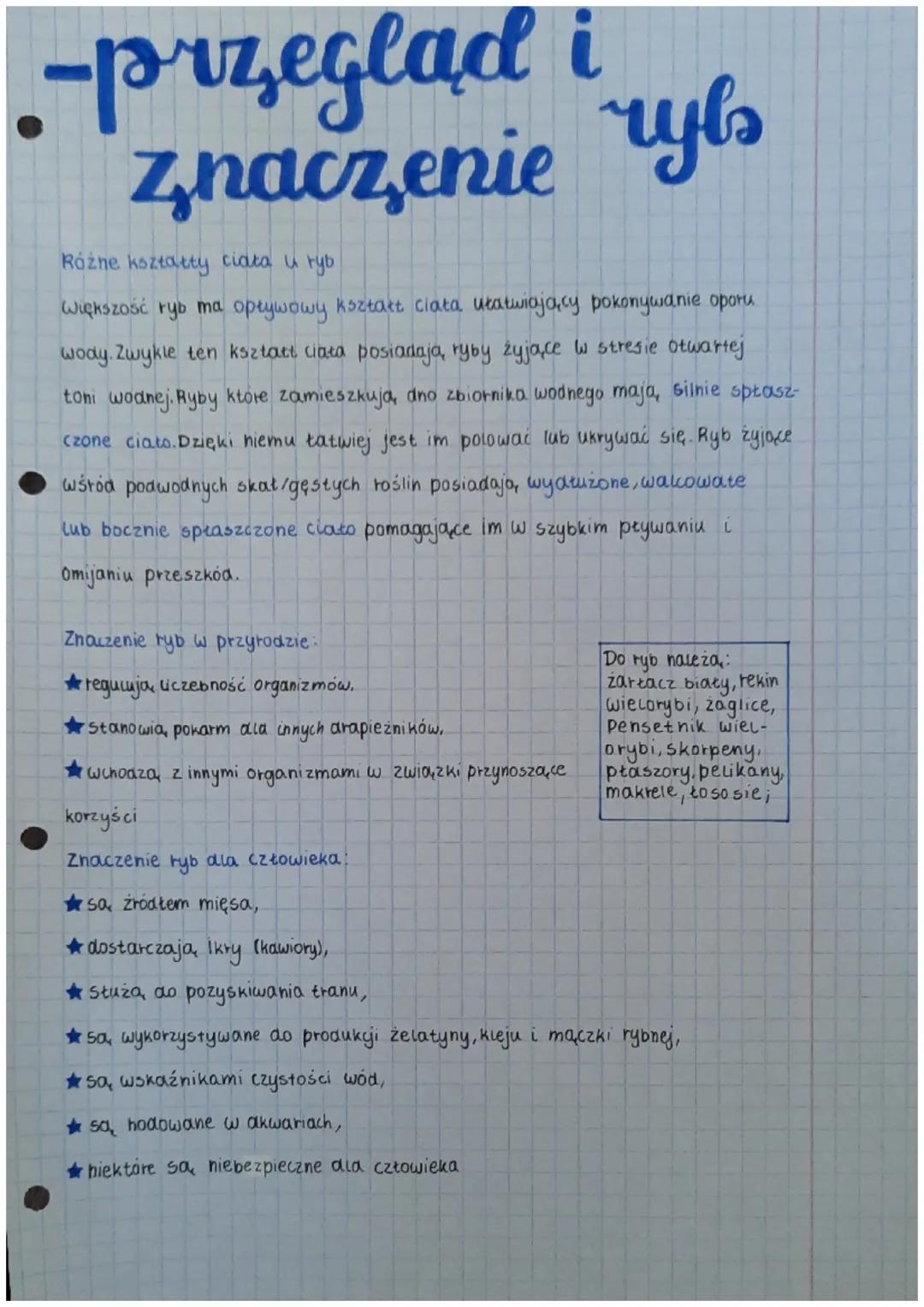 -przegląd i
znaczenie ryb

Różne kształty ciata u ryb

Większość ryb ma opływowy ksztart ciała ułatwiający pokonywanie oporu
wody. Zwykle te
