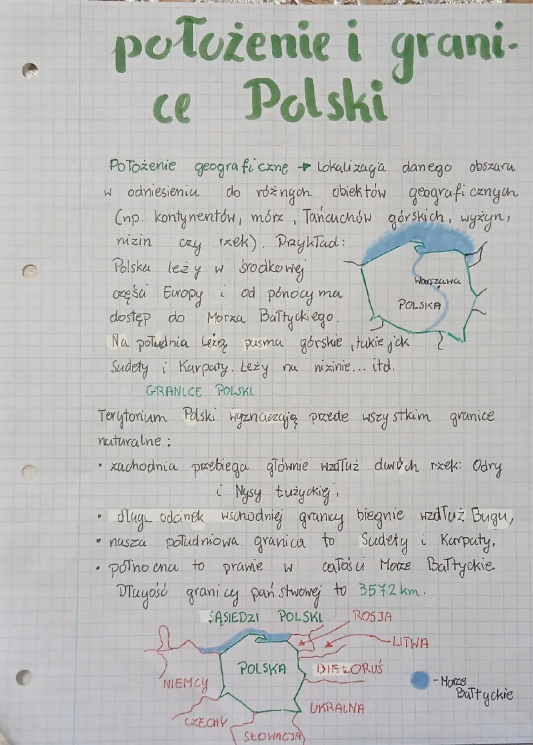 POŁOŻENIE GEOGRAFICZNE I GRANICE POLSKI🏞