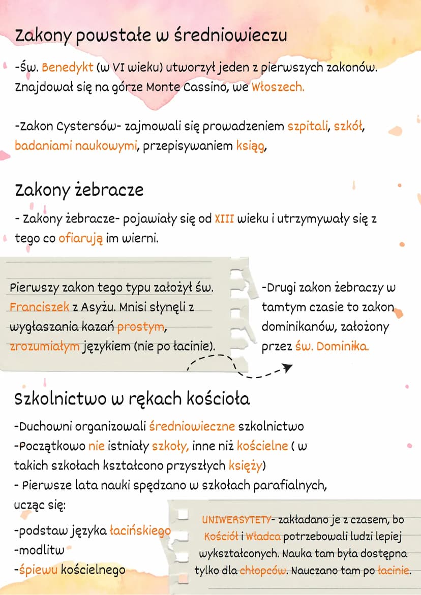 Kościół w średniowieczu
Kto mógł zostać
duchowym?
- osoba z każdego stanu mogła
zostać księdzem, lecz musiała
zdobyć specjalne wykształcenie