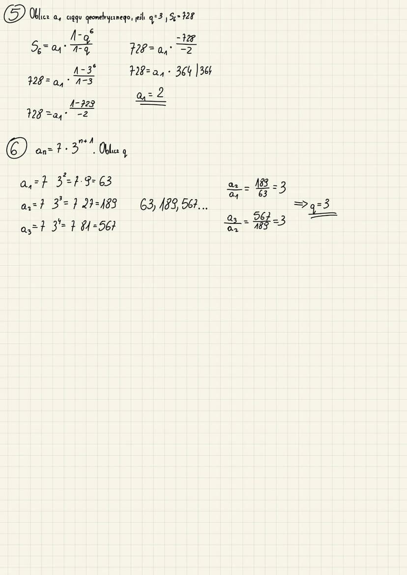 aag geometryczny
3,6, 12, 24, 48, 96...
a₁=3
92=6
= 12
аз
= 24
au
O wzór na wyraz n-ty
n2-1
an = a₁ °q"²"
a₂=32=6
a₂ = 3 2² = 12
O wzór na s